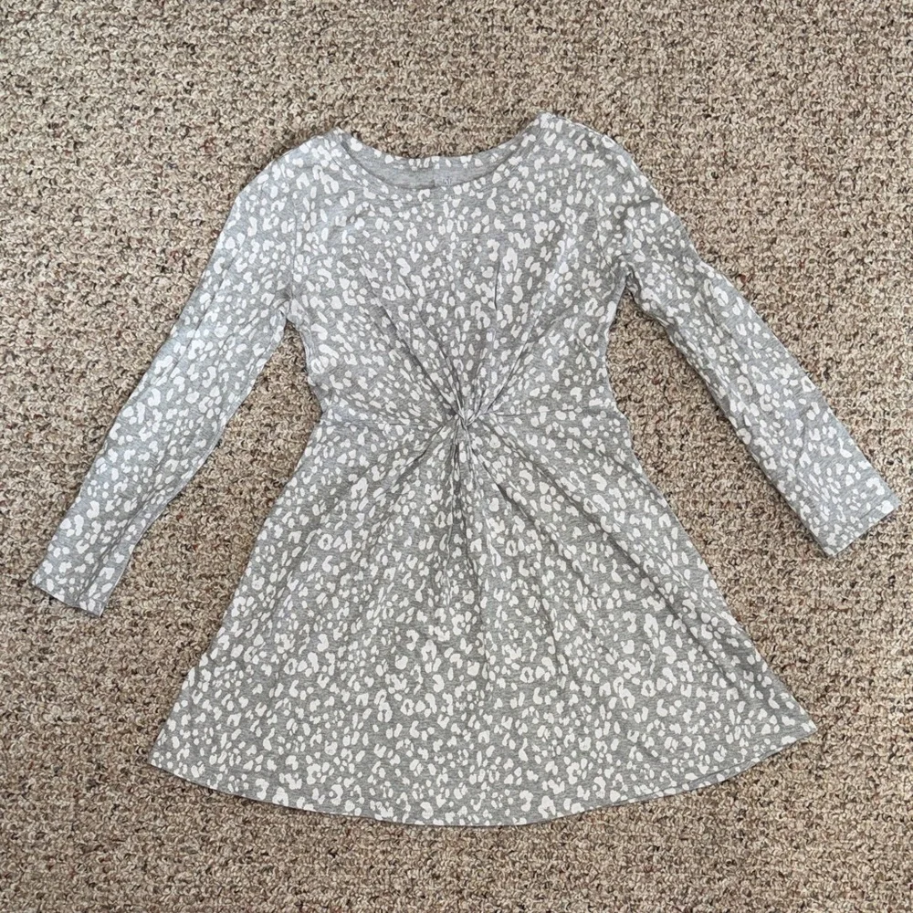 GAP Gray and White Patterned Kids Dress